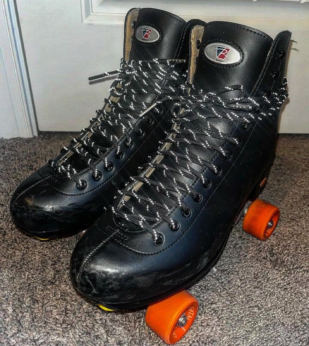 Reflective Black Paracord Roller Skate Laces