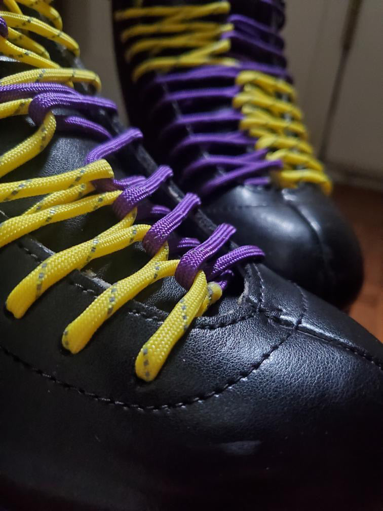 Reflective Neon Yellow Paracord Roller Skate Laces