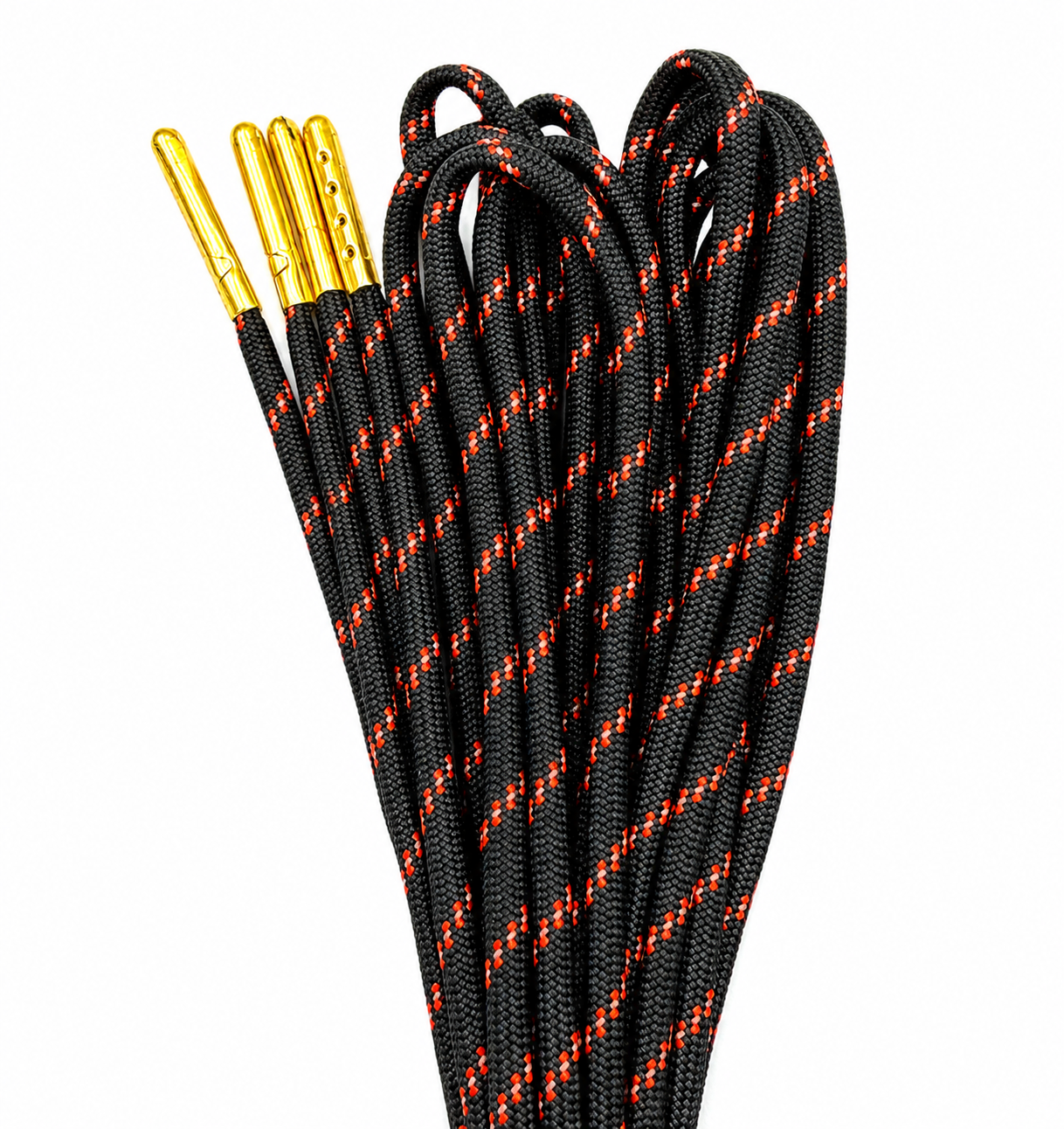 Reflective Midnight Blaze (Black/Orange) Paracord Roller Skate Laces