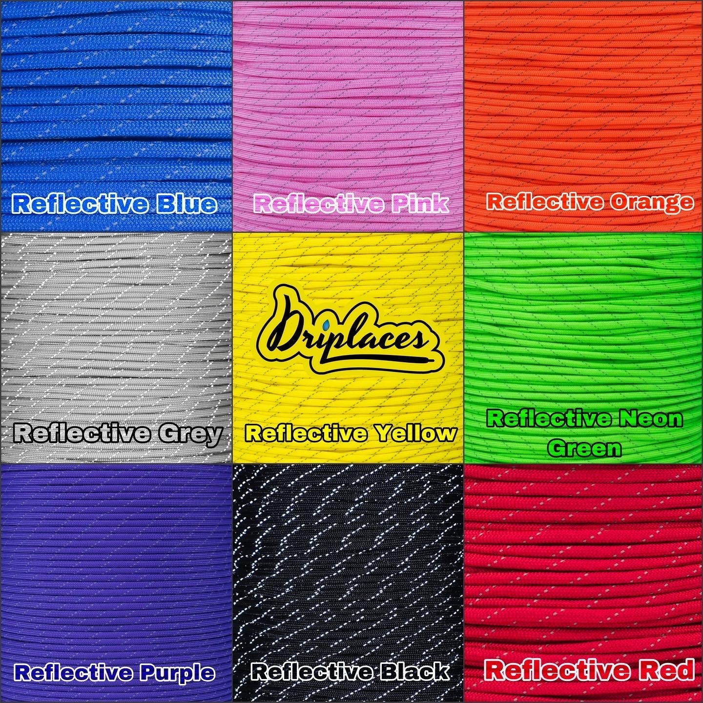 Reflective Two Tone Paracord Roller Skate Laces (144")