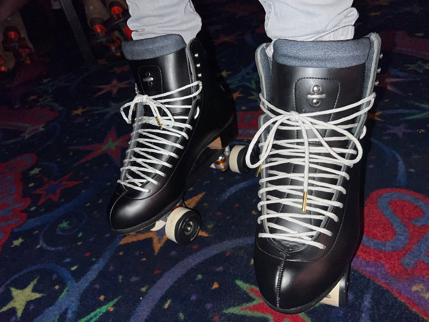 Reflective White Paracord Roller Skate Laces