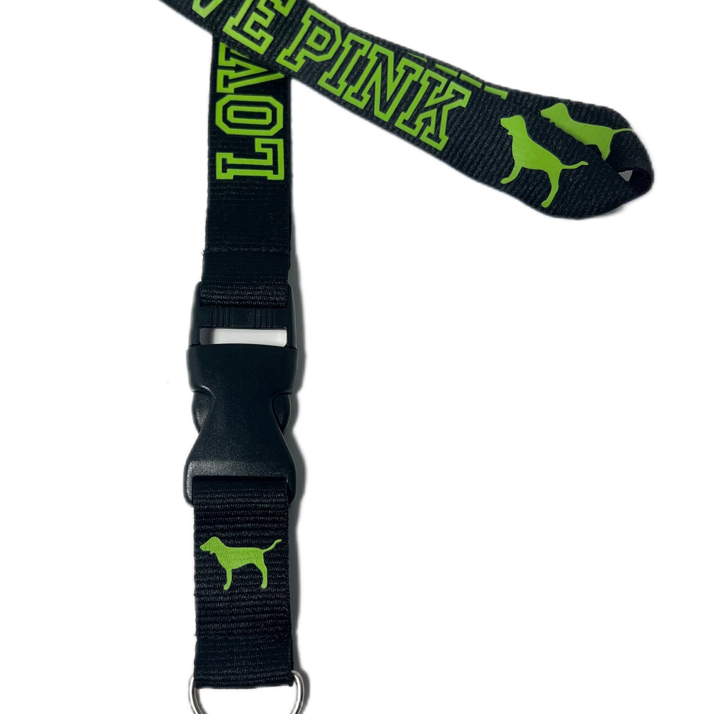 NEW Love Pink Lanyard Keychain Black