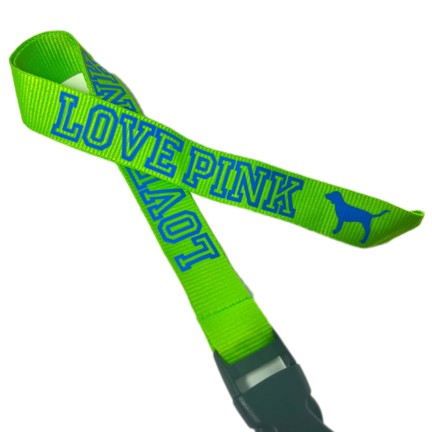 NEW Love Pink Lanyard Keychain Green
