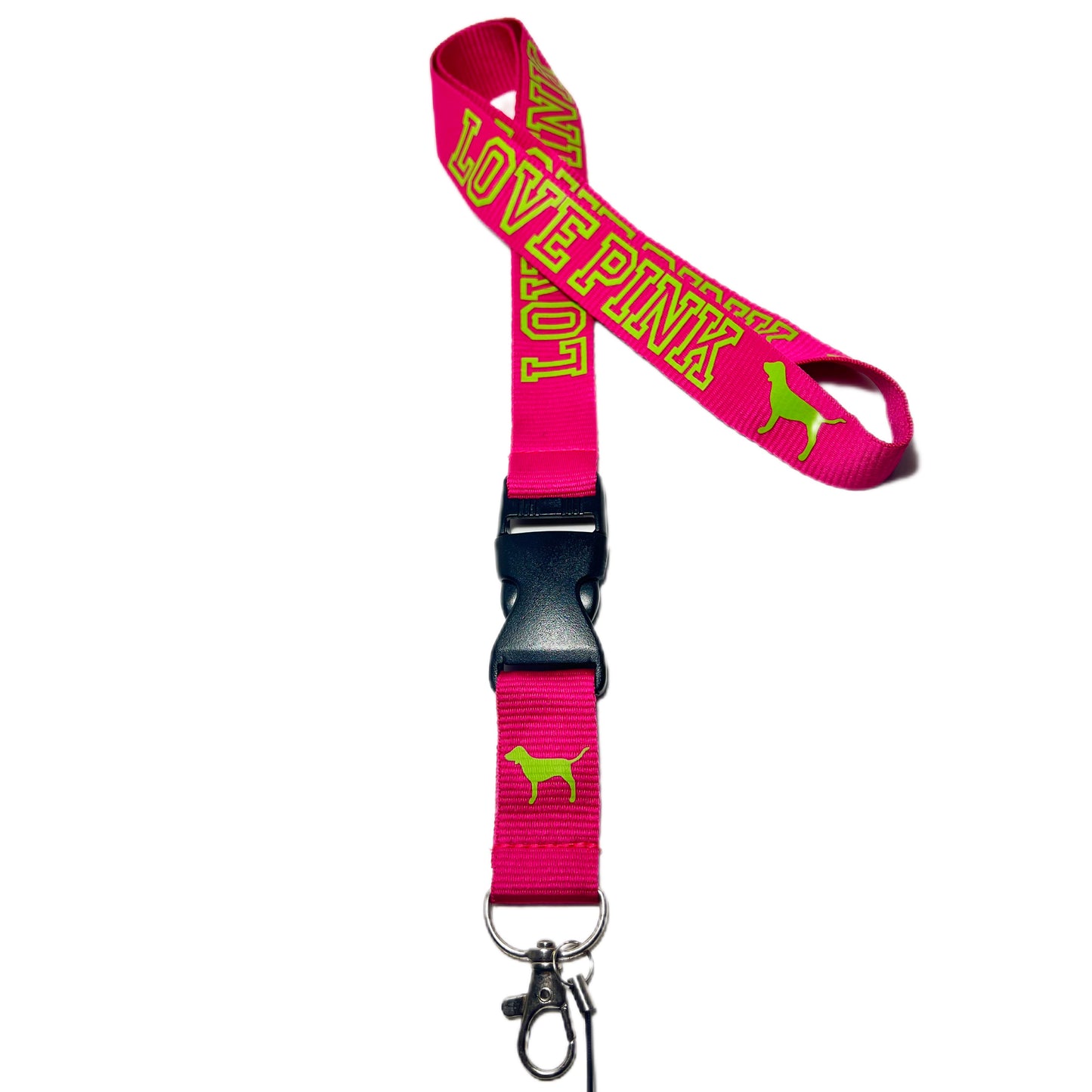 NEW Love Pink Lanyard Keychain Pink