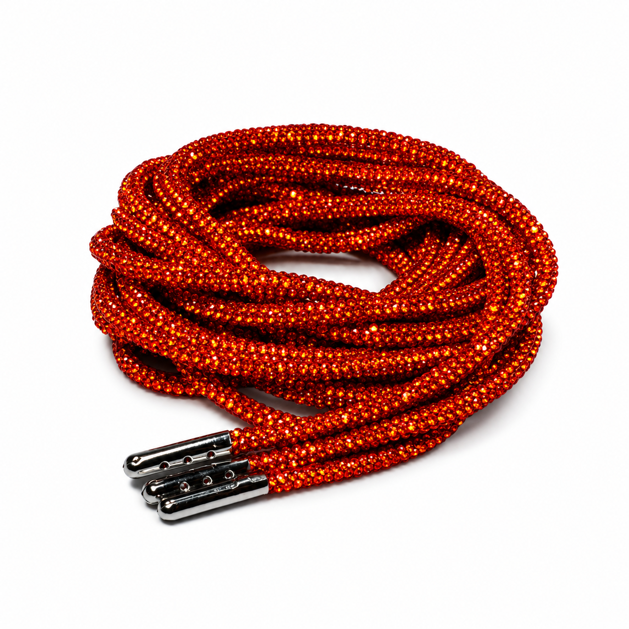Cosmic Orange Crystal Rhinestone Roller Skate Laces