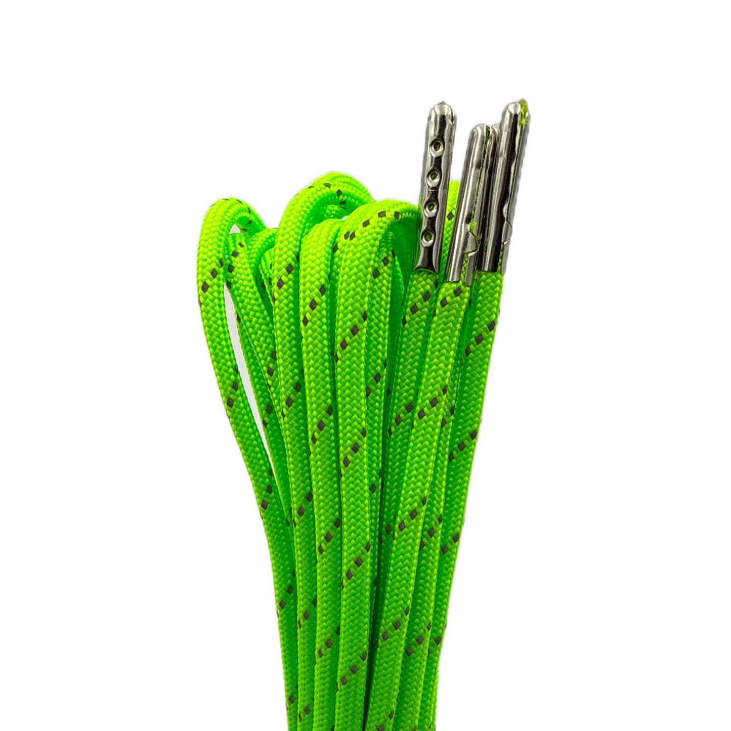 Reflective Neon Green Paracord Roller Skate Laces