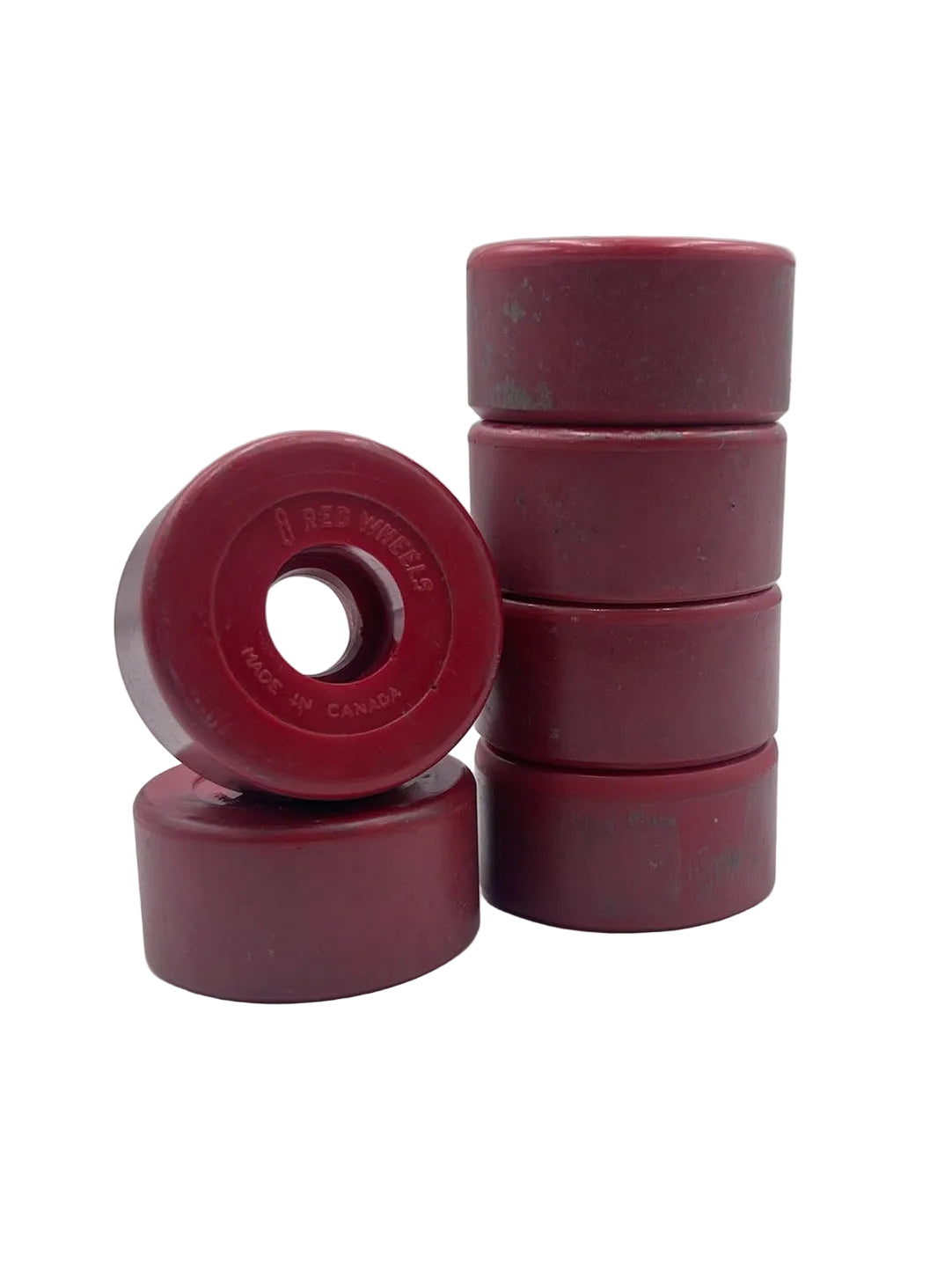Vintage Canadian Reds Roller Skate Wheels (Set of 8)