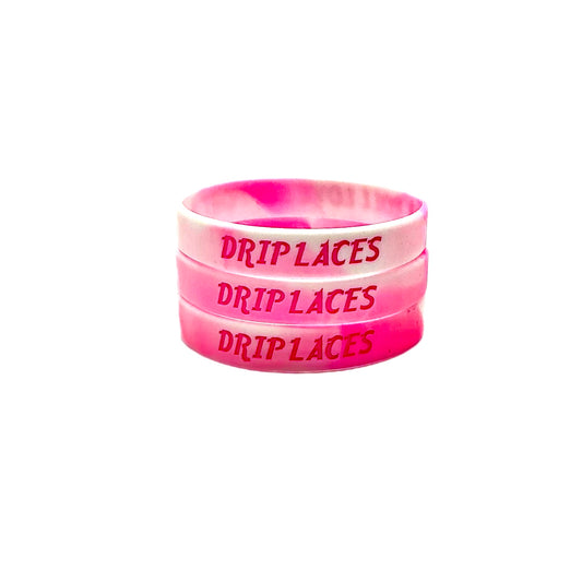 Breast Cancer Awareness Drip Laces Wristbands: 3-Pack (Light Pink)