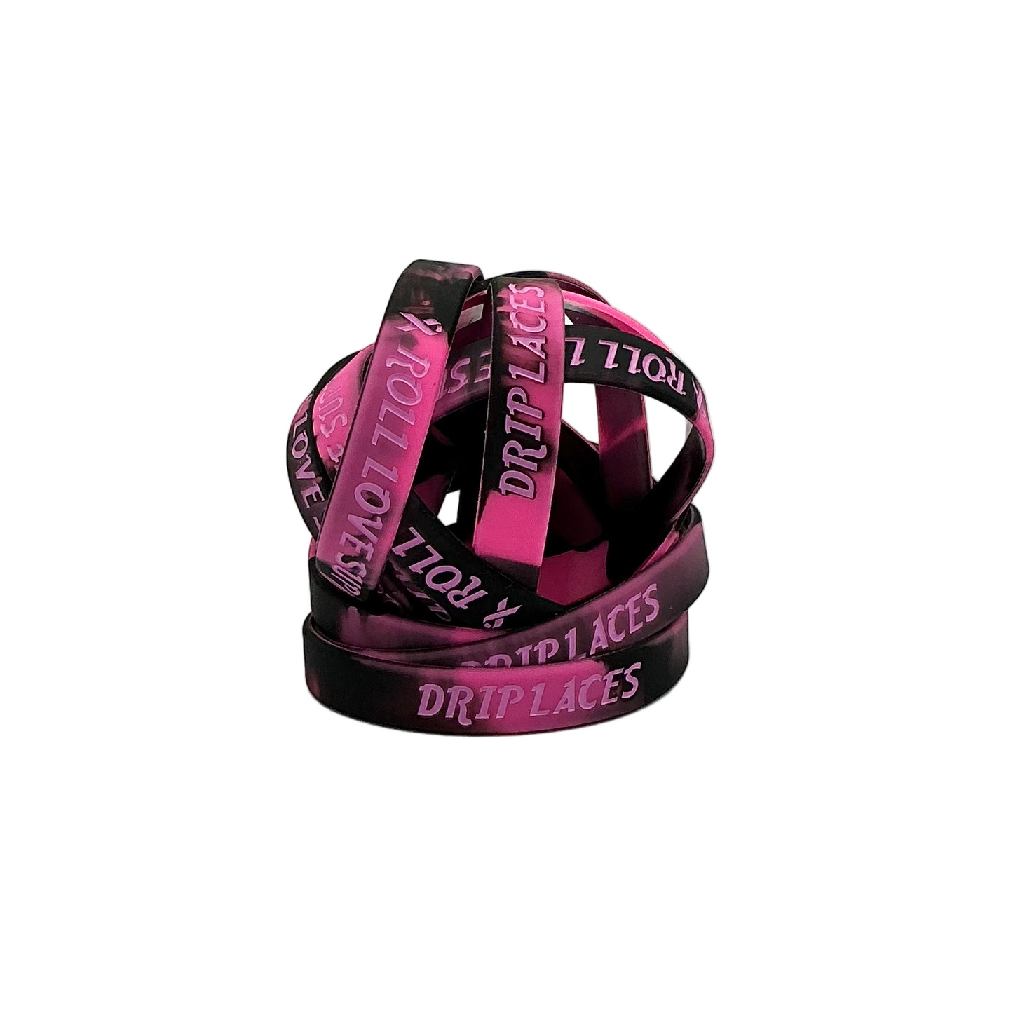 Breast Cancer Awareness Drip Laces Wristbands: 3-Pack (Dark Pink)