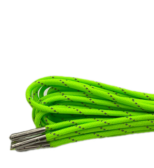 Reflective Neon Green Paracord Roller Skate Laces