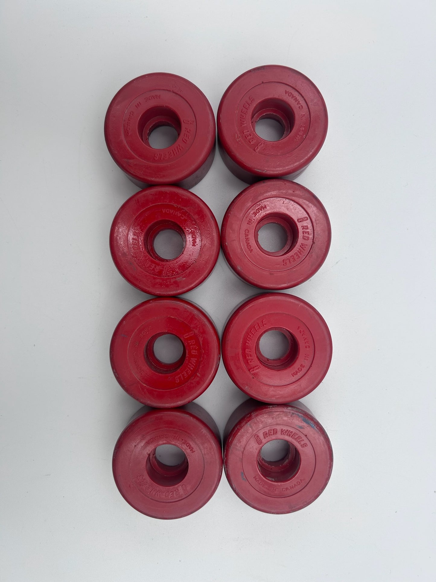 Vintage Canadian Reds Roller Skate Wheels (Set of 8)