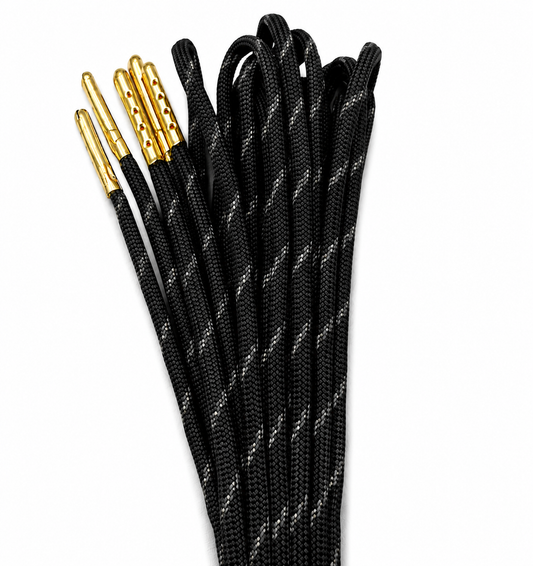 Reflective Black Paracord Roller Skate Laces