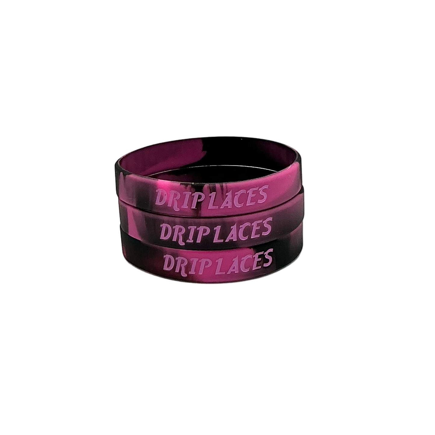 Breast Cancer Awareness Drip Laces Wristbands: 3-Pack (Dark Pink)