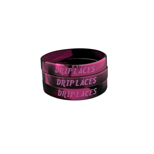 Breast Cancer Awareness Drip Laces Wristbands: 3-Pack (Dark Pink)