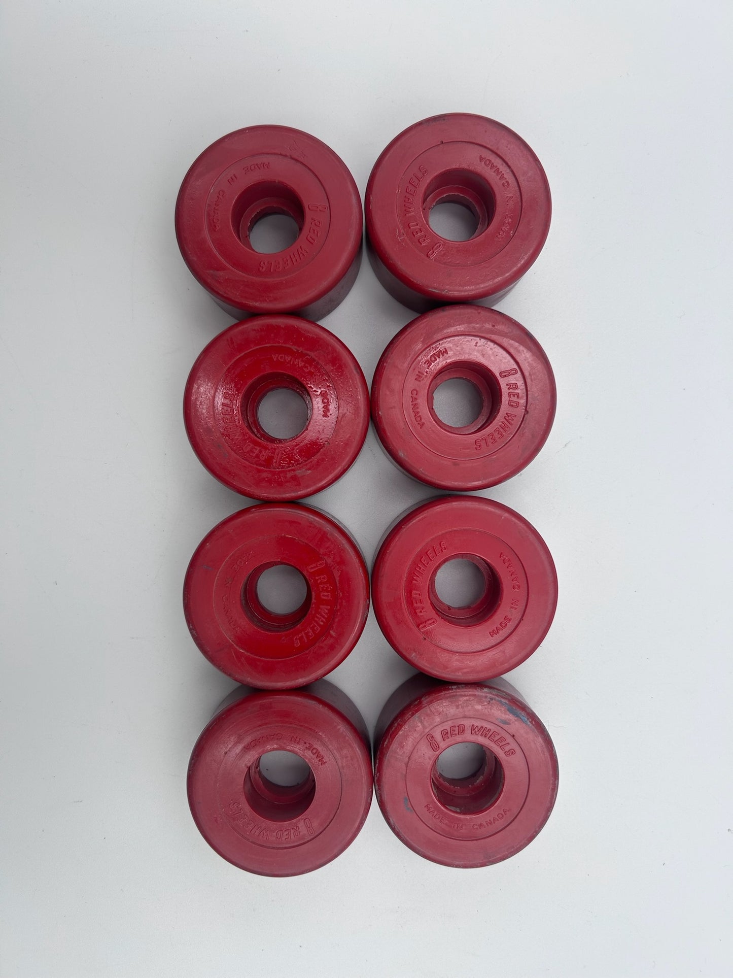 Vintage Canadian Reds Roller Skate Wheels (Set of 8)