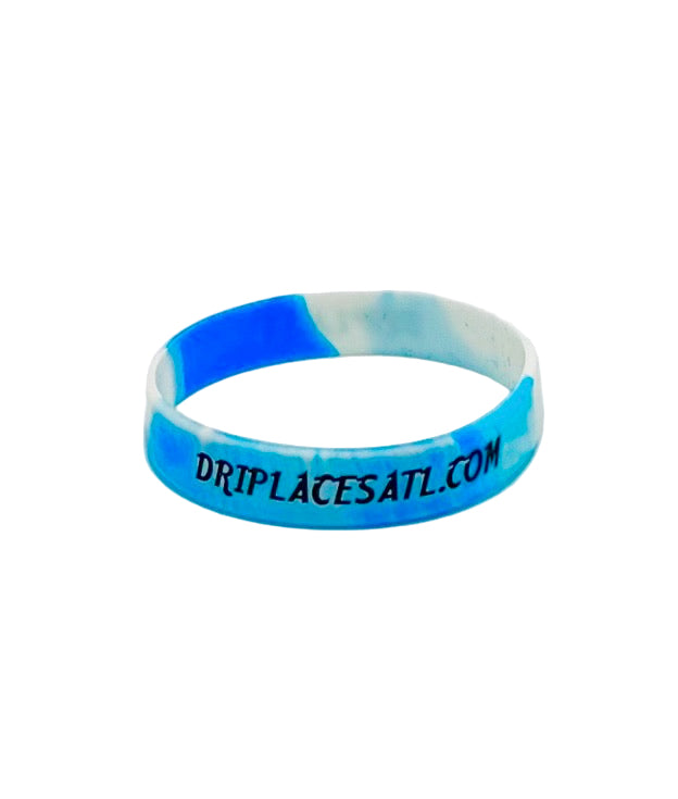 Signature Drip Laces Wristbands: 3-Pack (Swirl Blue & White)