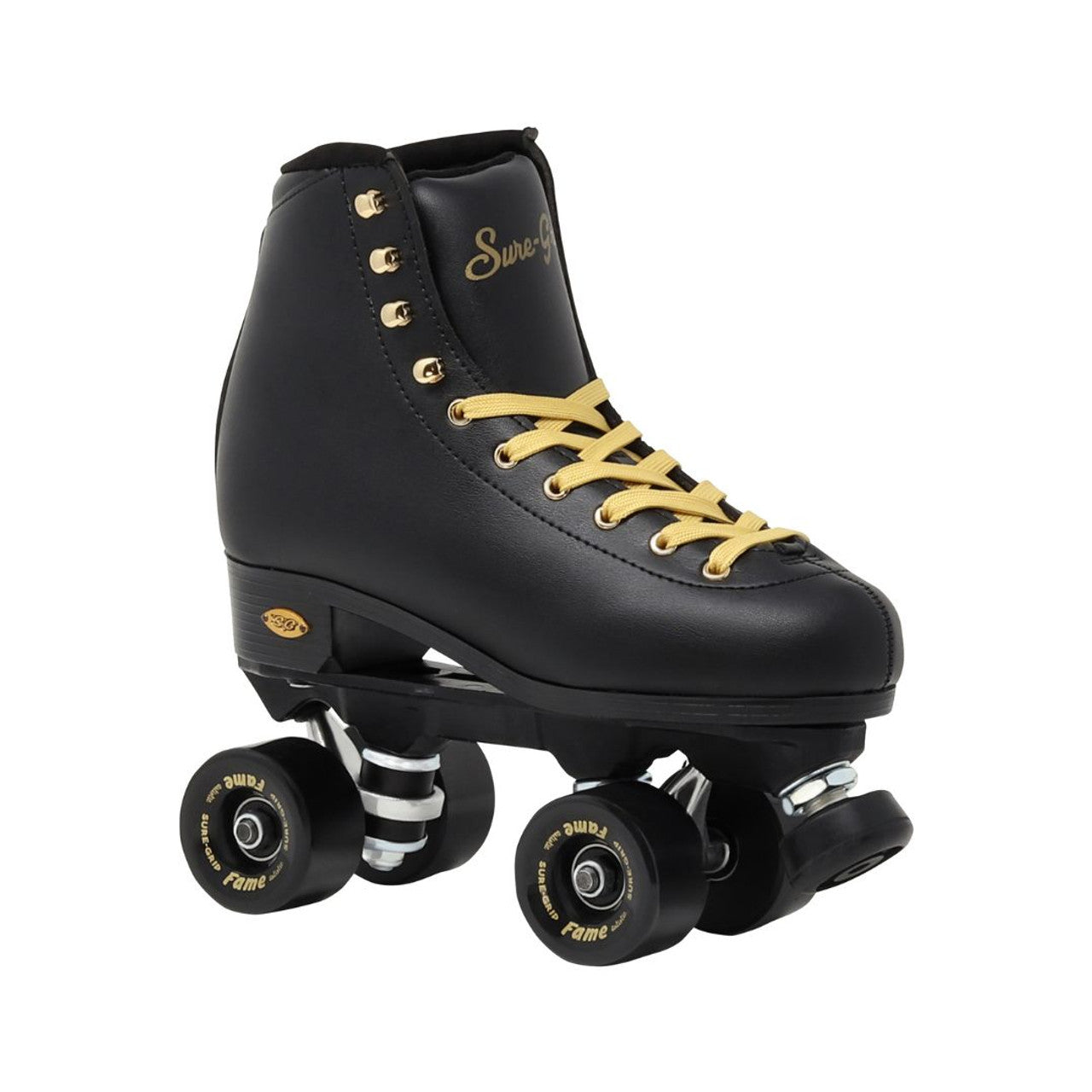 Sure-Grip Fame Black & Gold Indoor Roller Skates - Limited Edition