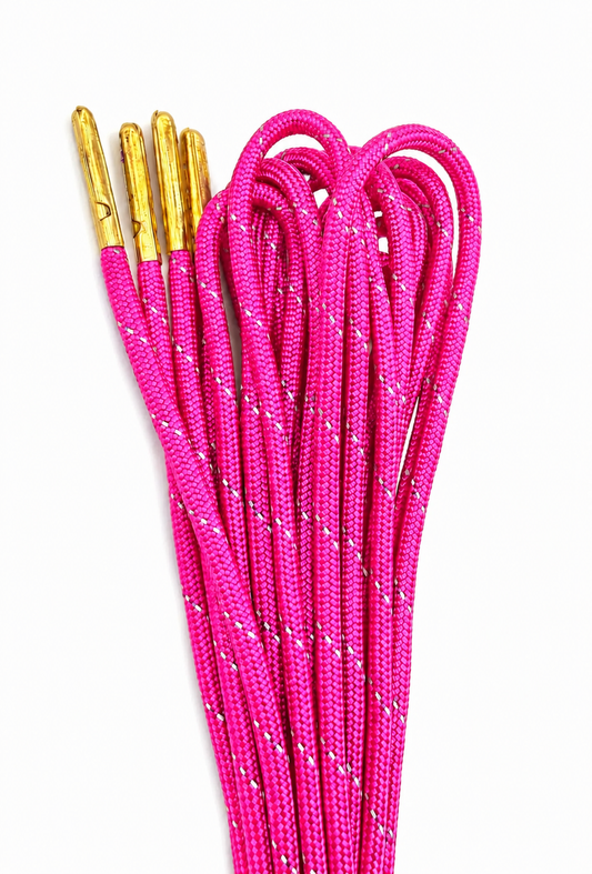 Reflective Hot Pink Paracord Roller Skate Laces