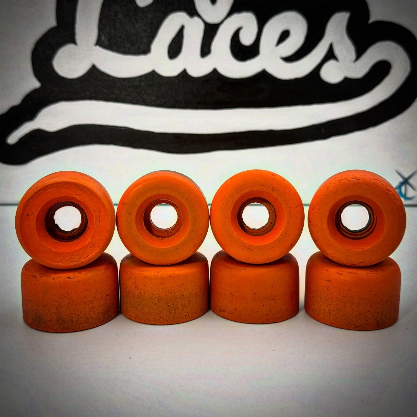 OG Vintage Phase 5 Orange Vanathane Rental Skate Wheels (Set of 8)