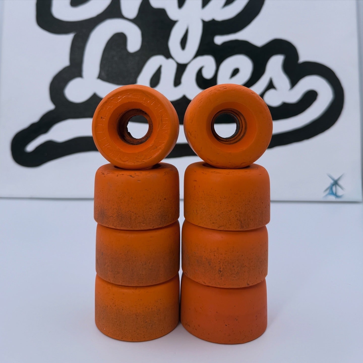 OG Vintage Phase 5 Orange Vanathane Rental Skate Wheels (Set of 8)