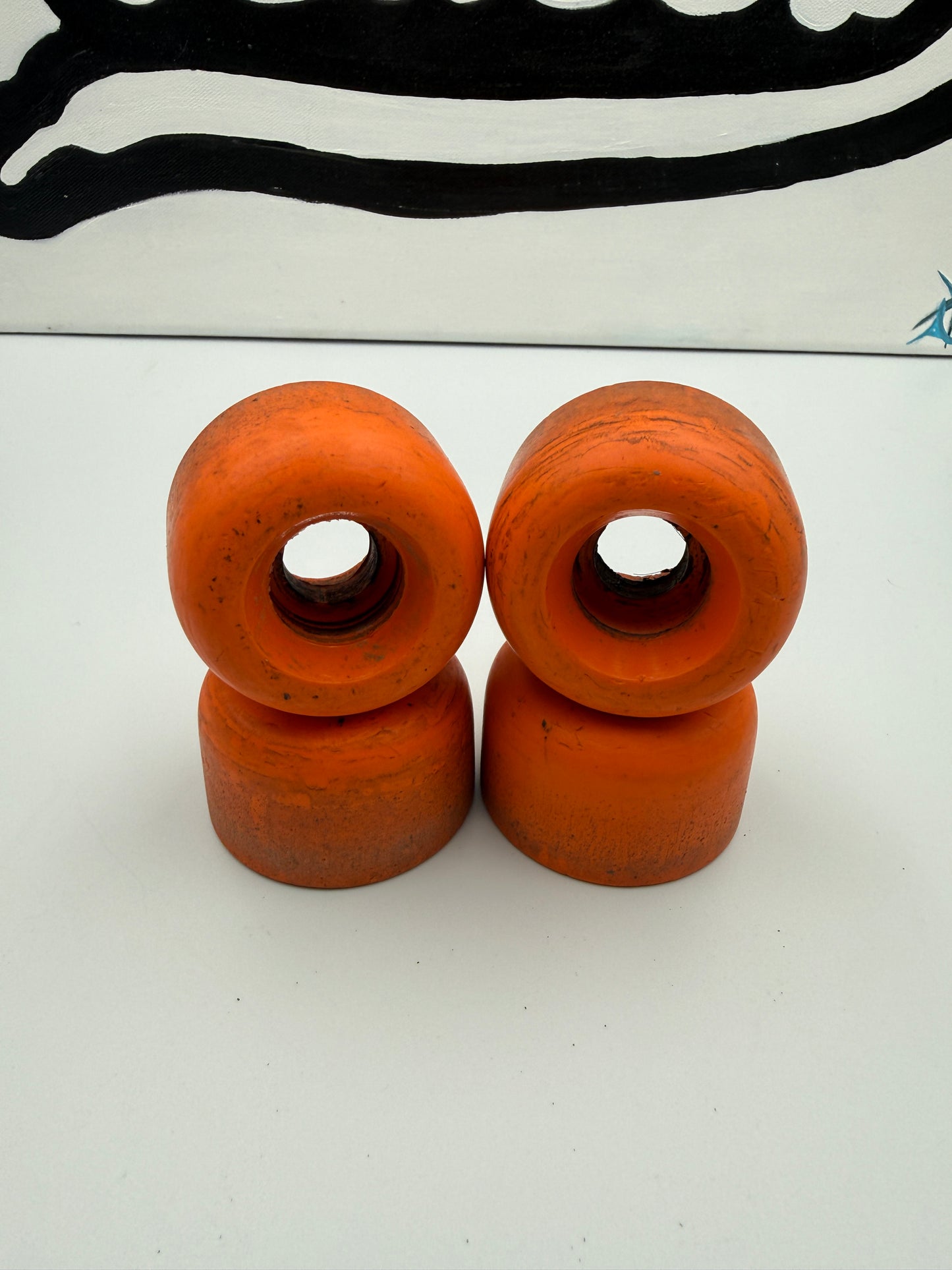 OG Vintage Phase 5 Orange Vanathane Rental Skate Wheels (Set of 8)