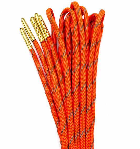 Reflective Neon Orange Paracord Roller Skate Laces