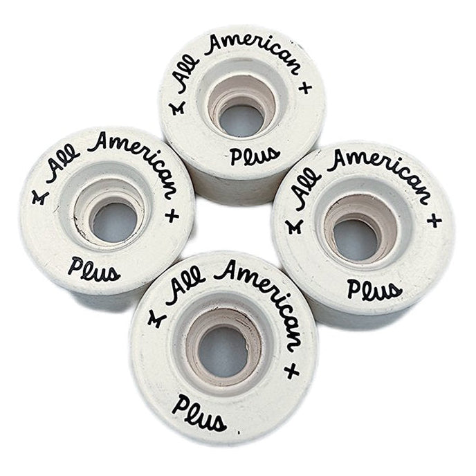 Four OG All American Plus Roller Skate Wheels arranged in a circle on a white background