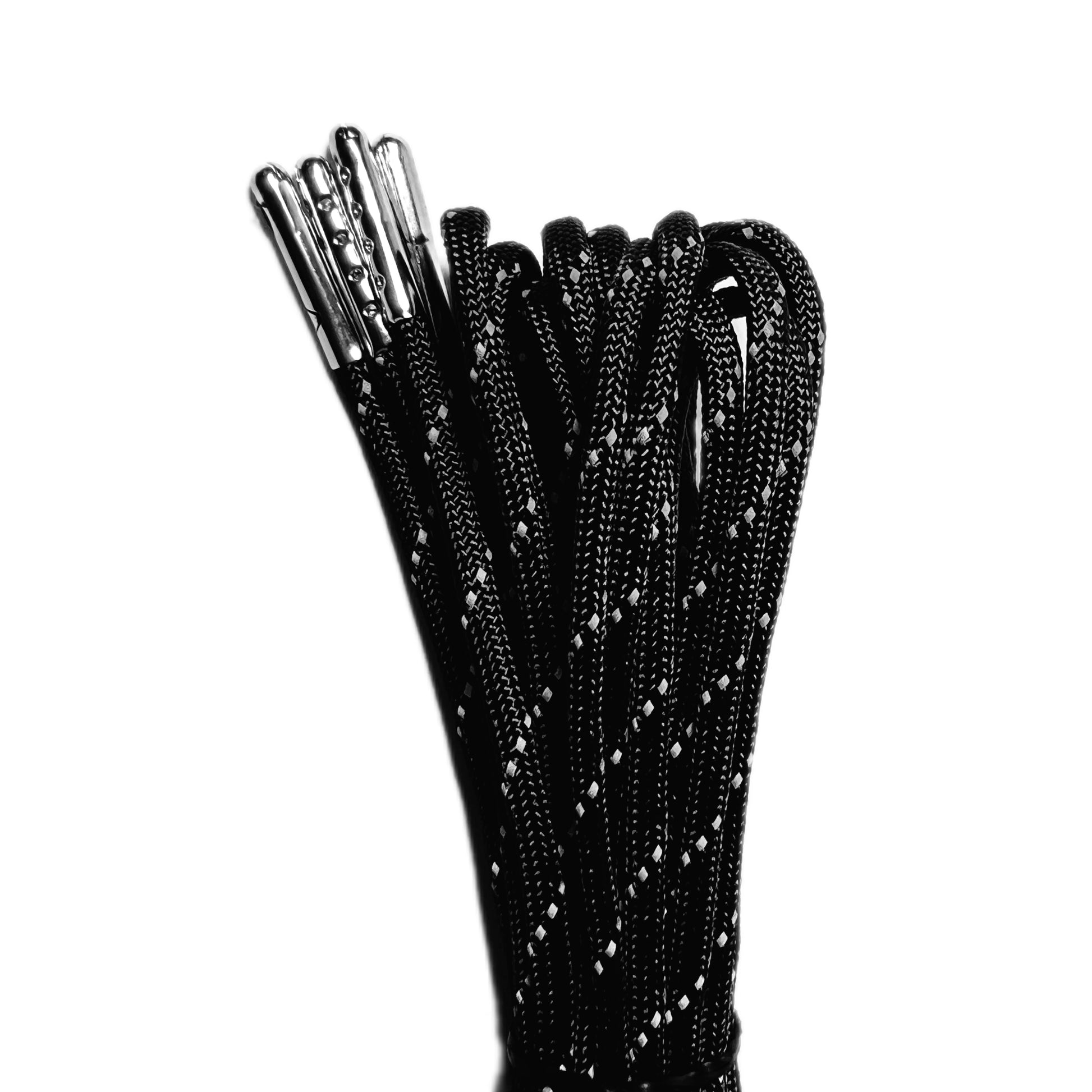 Reflective Black Paracord Roller Skate Laces