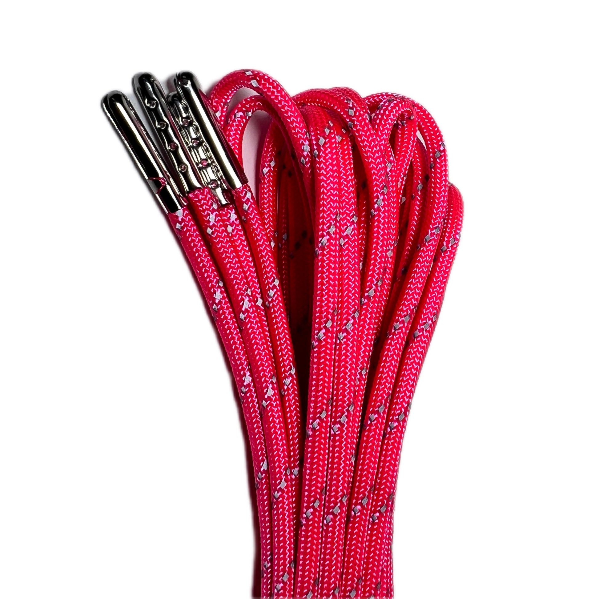 Reflective Hot Pink Paracord Roller Skate Laces