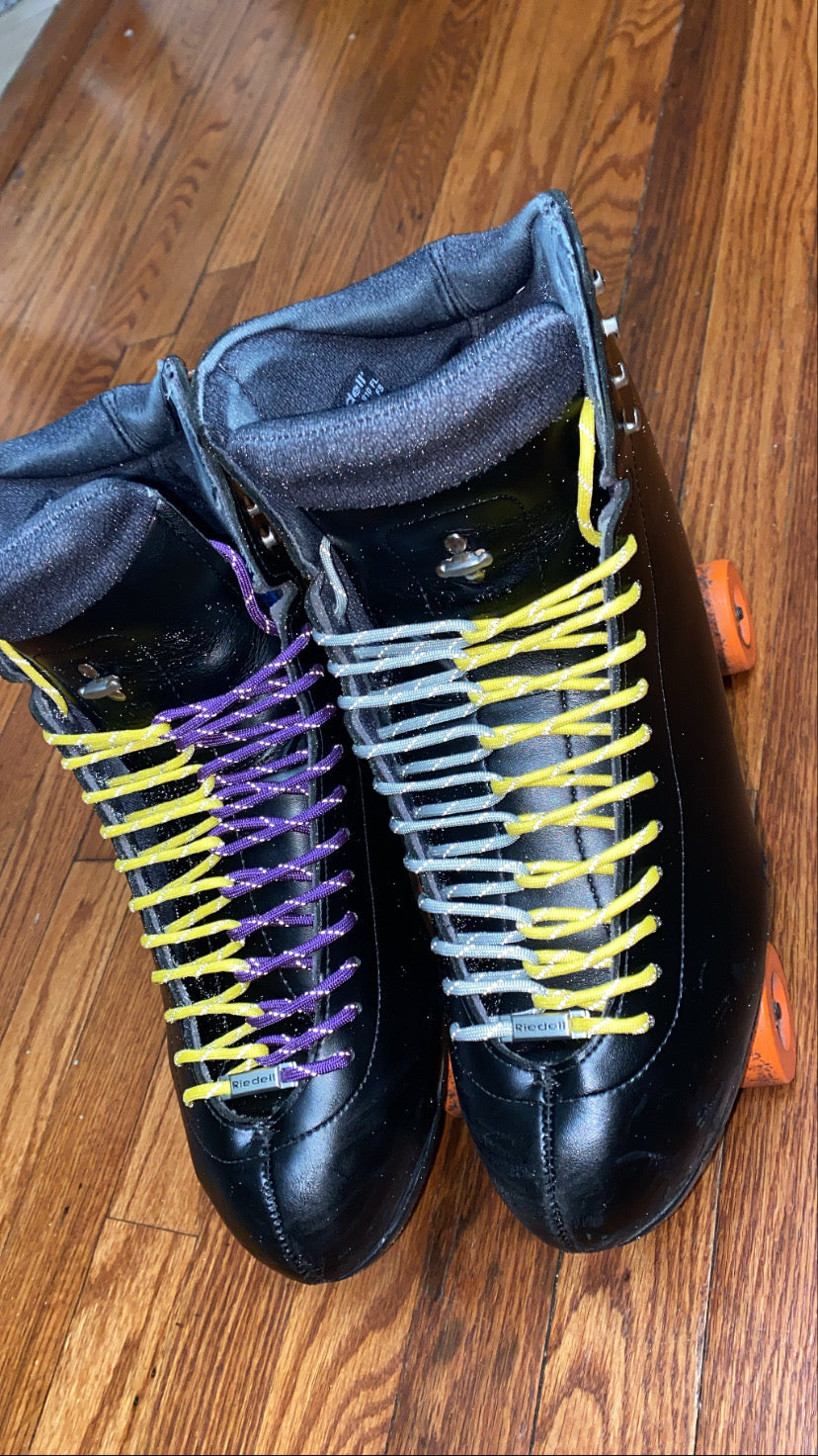 Reflective Two Tone Paracord Roller Skate Laces (96")