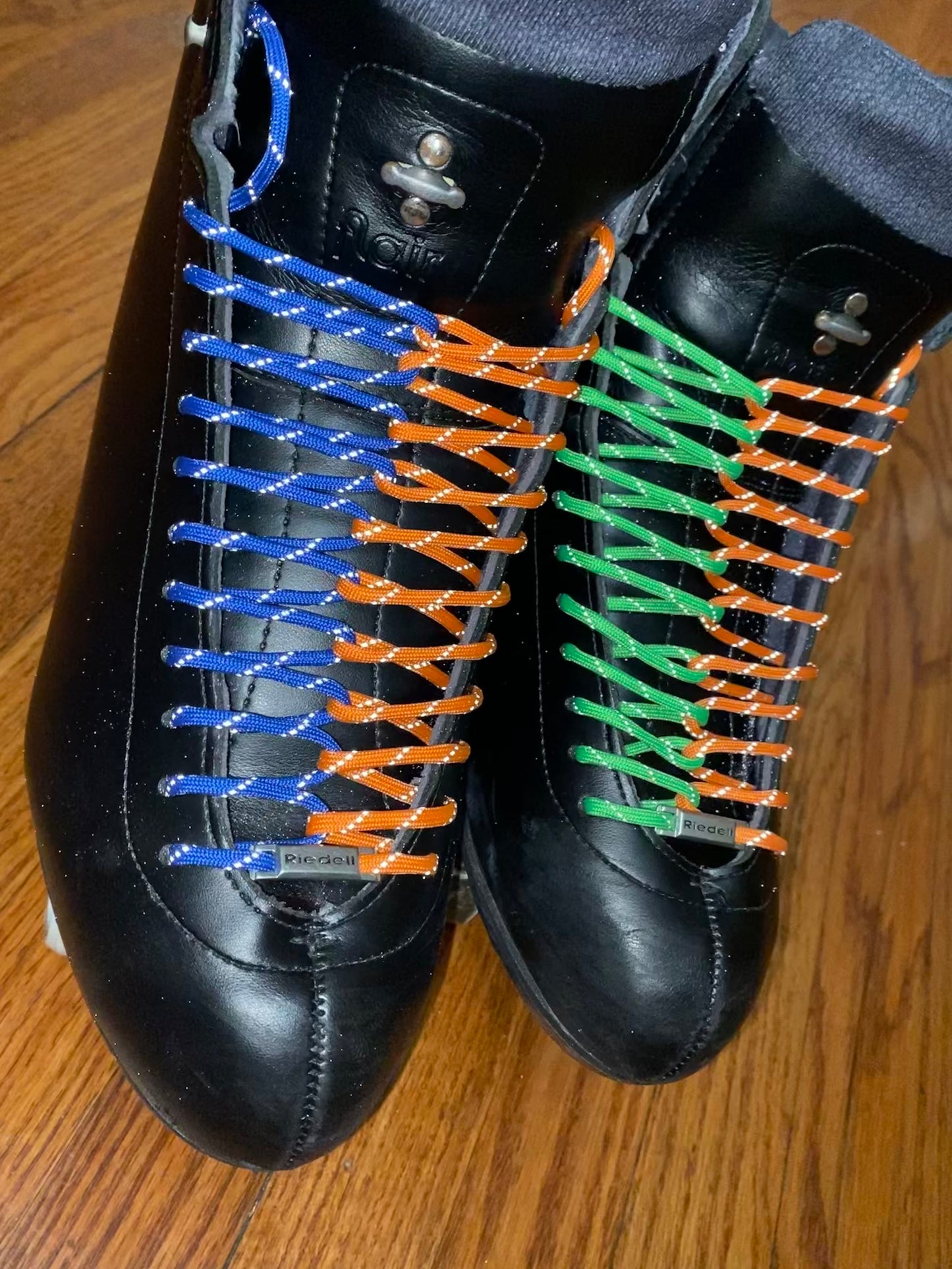 Reflective Two Tone Paracord Roller Skate Laces (96")