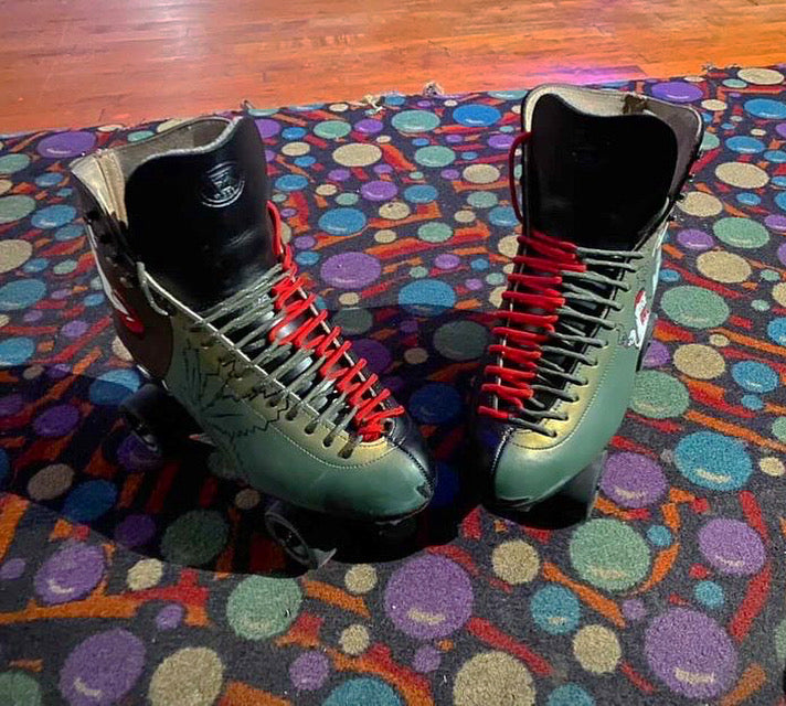 Reflective Two Tone Paracord Roller Skate Laces (96")