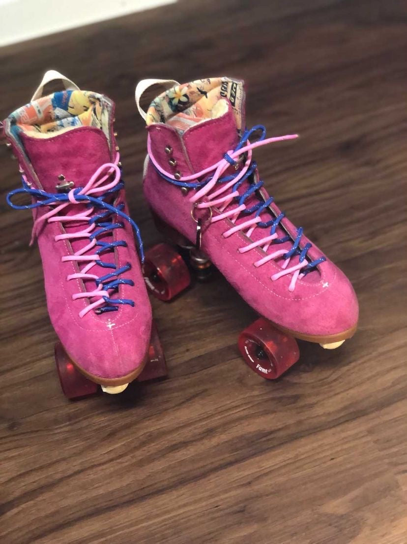 Reflective Two Tone Paracord Roller Skate Laces (144")