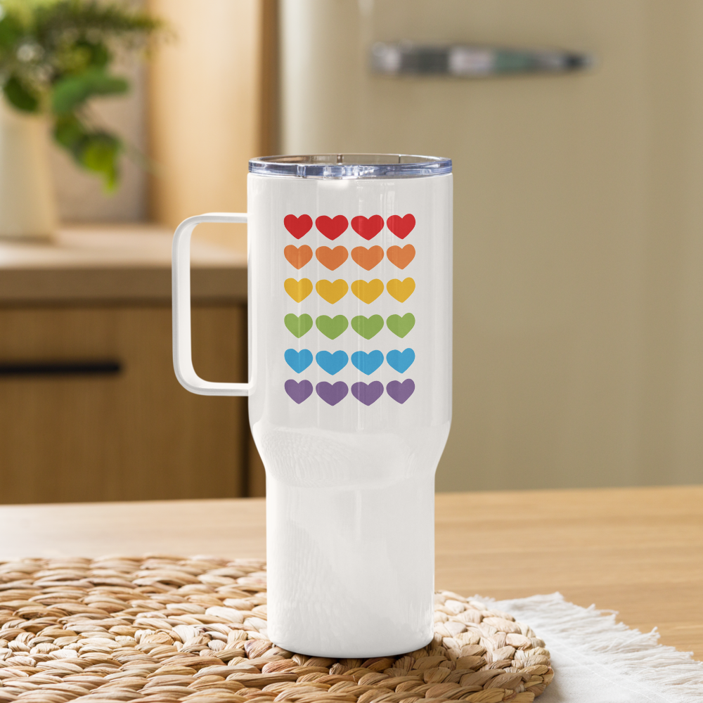 The DRIP HydroRink™ Traveler Mug | 25 OZ - Rainbow Valentine’s Edition 🌈❤️🧡💛💚💙💜