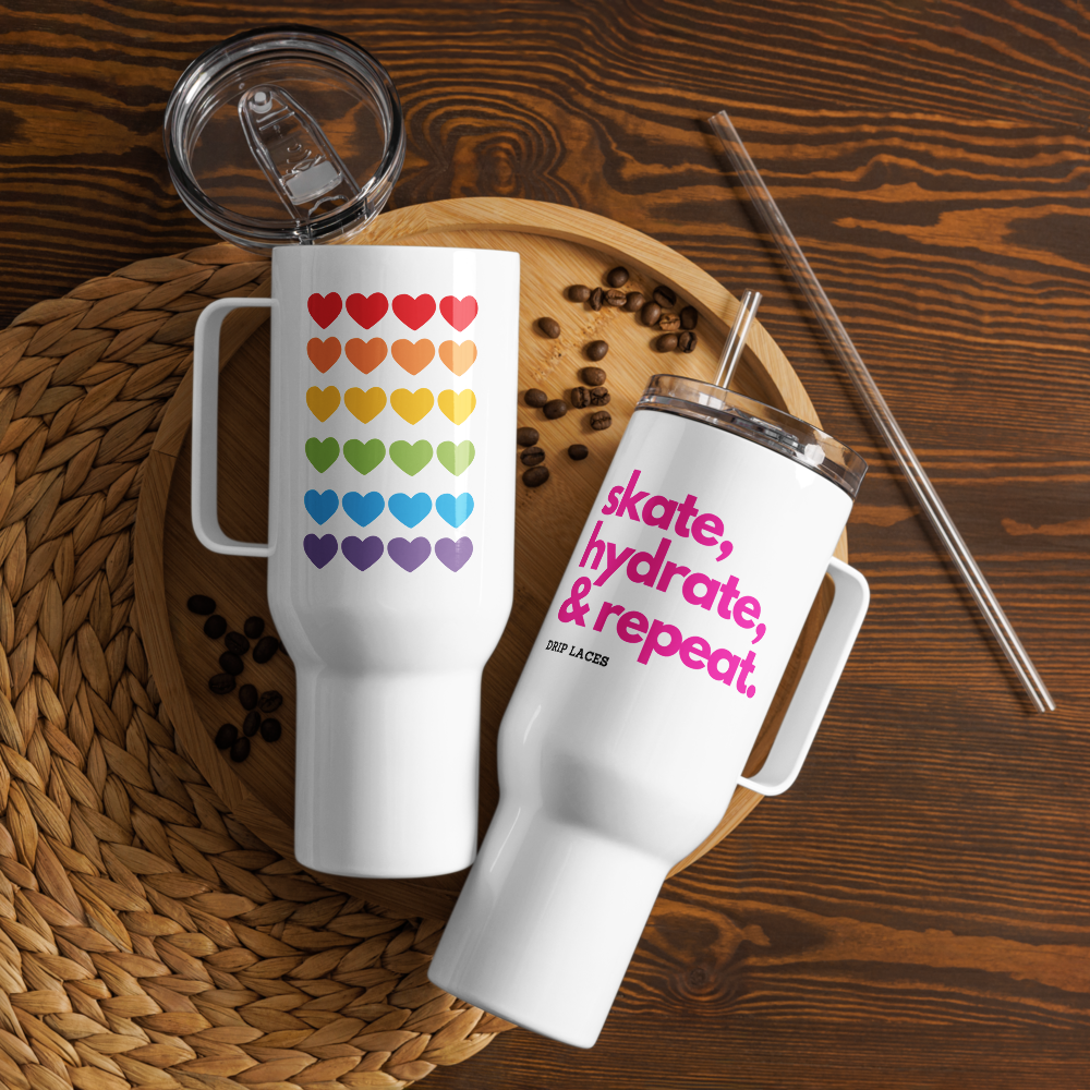 The DRIP HydroRink™ Traveler Mug | 40 OZ - Rainbow Valentine’s Edition 🌈❤️🧡💛💚💙💜