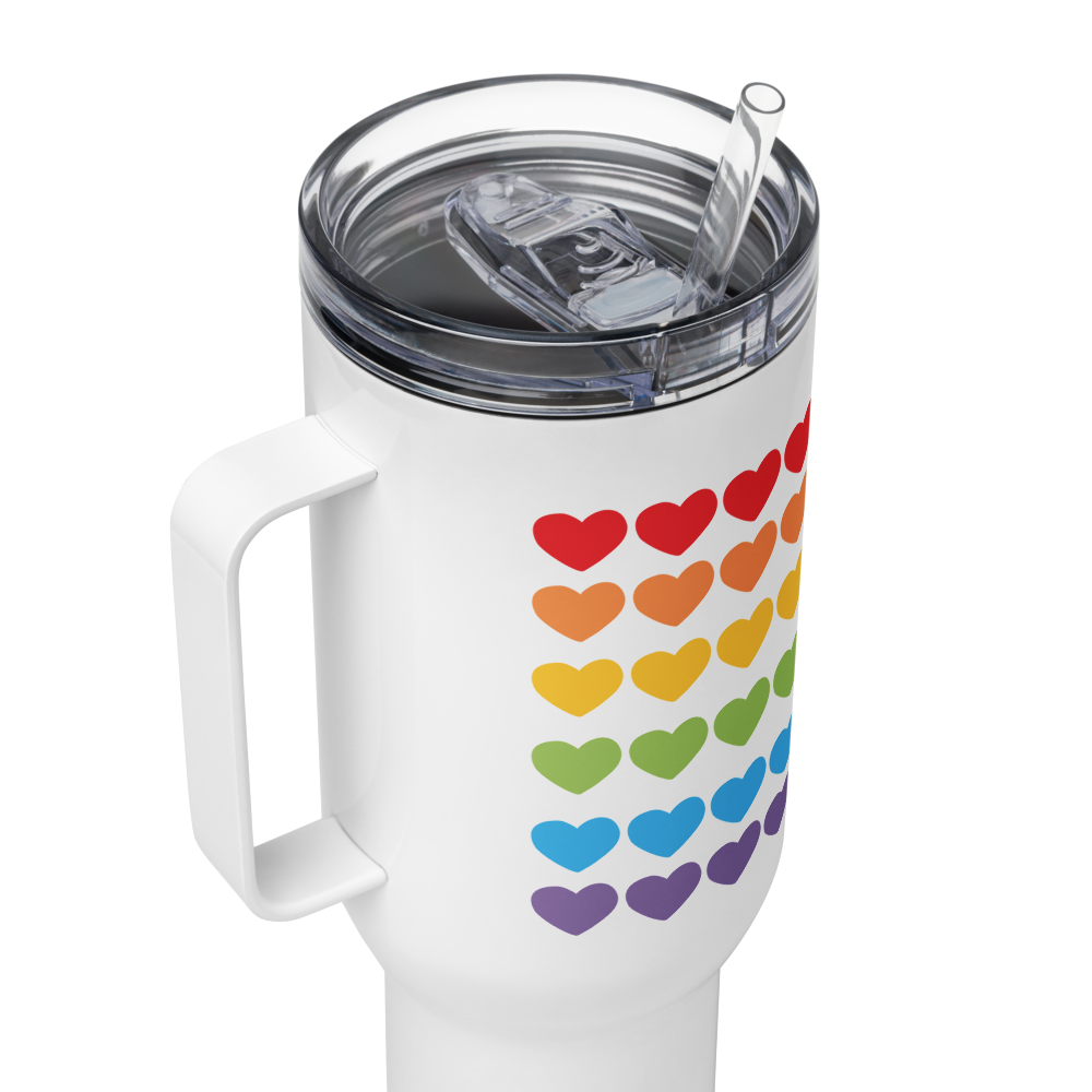 The DRIP HydroRink™ Traveler Mug | 40 OZ - Rainbow Valentine’s Edition 🌈❤️🧡💛💚💙💜