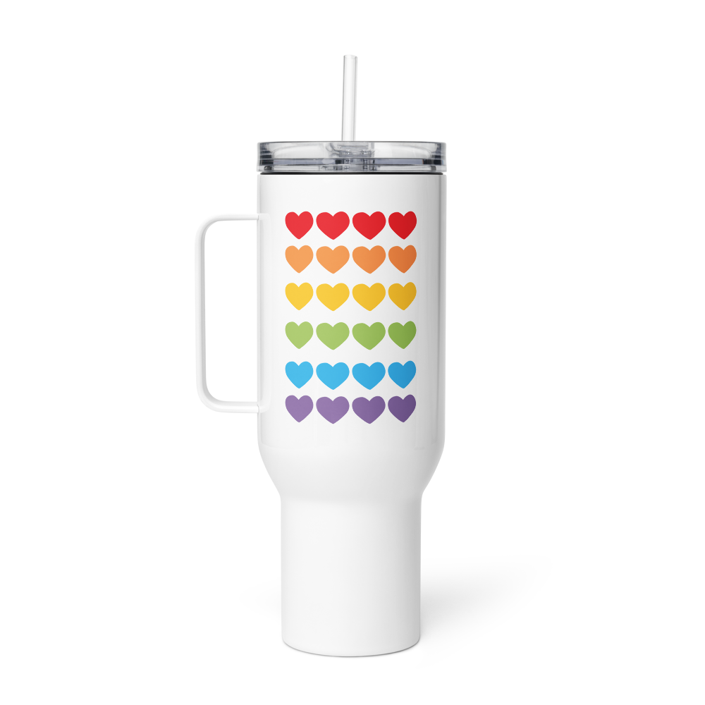 The DRIP HydroRink™ Traveler Mug | 40 OZ - Rainbow Valentine’s Edition 🌈❤️🧡💛💚💙💜