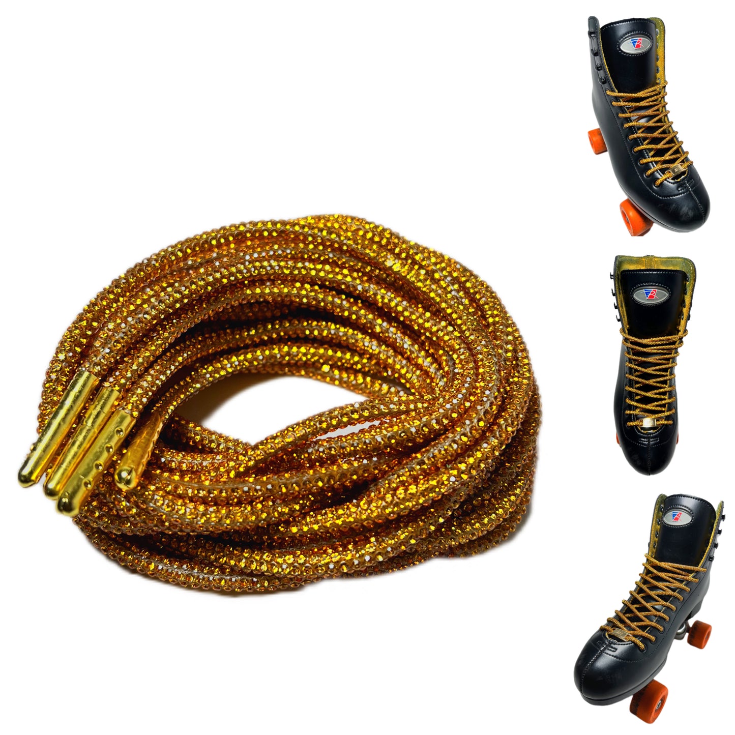 Gold Crystal Rhinestone DRIP LACES